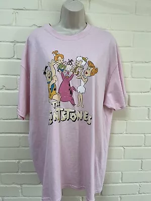 Buy New Look Pink The Flintstones T-shirt Oversized Size 14 Y2K 90s New With Tags • 16.99£