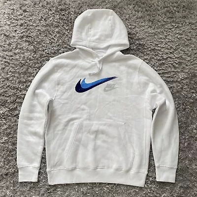 Buy Nike Standard Issue Fleece Hoodie White/Blue  Mens Size M RRP £60 • 27.99£