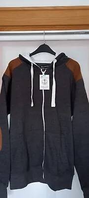 Buy Hoodie, The True Heritage  Size L, Grey, Shoulder & Elbow Patches Full Zip, BNWT • 9.99£