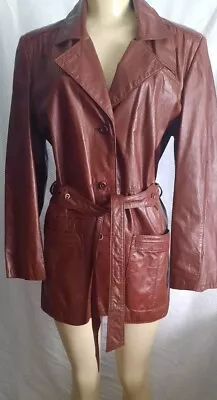 Buy Womens Vintage Etienne Aigner Leather Jacket Coat Blazer Burgundy Size 16 EXLNT • 51.66£