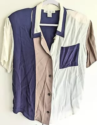 Buy Vintage LIMITED Color Block Short Sleeve Button Up Shirt Unisex Y2K 80s Size Sm • 51.97£