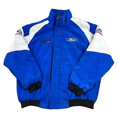 Buy Ford Racing Falcon Xr8 Bomber Jacket Padded Vintage Retro 90s Blue Mens 2XL • 119.99£