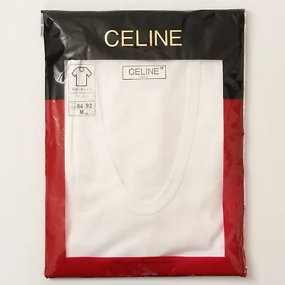 Buy Vintage Celine Paris Men’s White T-Shirt Undershirt (Size M) *NEW* • 93.63£