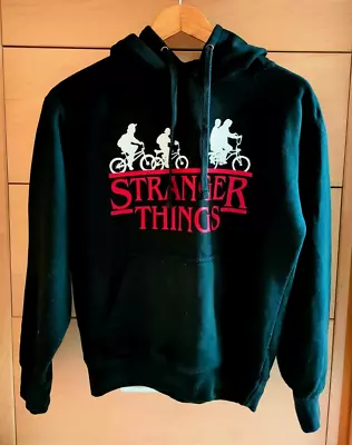 Buy Stranger Things Black Hoodie Sweatshirt Jumper S/M 36-40 Chest • 11.99£