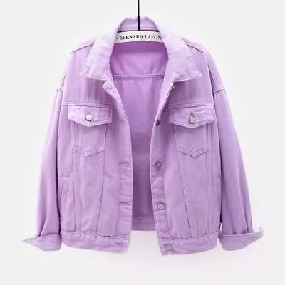 Buy Womens Ladies Stretch Denim Jacket Soft Cotton Loose Plus Zise Stonewash Coat@ • 28.08£