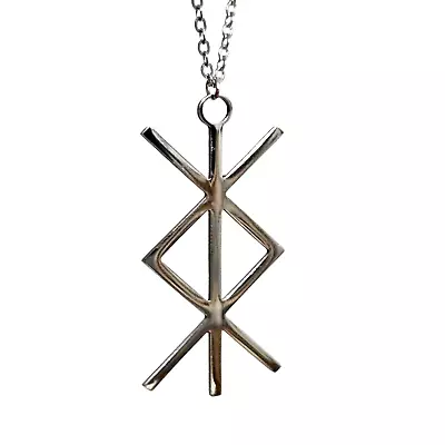 Buy Viking Protection Pendant Necklace Bind Rune Othala Algiz Norse Steel Jewellery • 6.85£