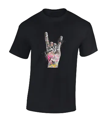 Buy Rock Hand Banksy Mens T Shirt Rock Music Band Graffiti Art Artist Design Top • 7.99£