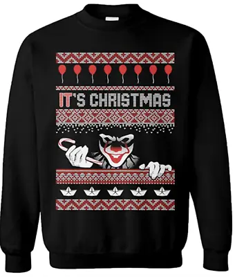 Buy Creepy Clown Xmas Horror Knitted Sweater. • 42.26£