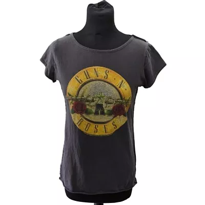 Buy Amplified Ladies Grey Guns N Roses Logo T-Shirt Medium • 12£