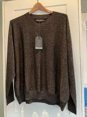 Buy Fat Face Copper & Black Sparkly Metallic Jumper Knitwear Christmas Party Size 22 • 30£