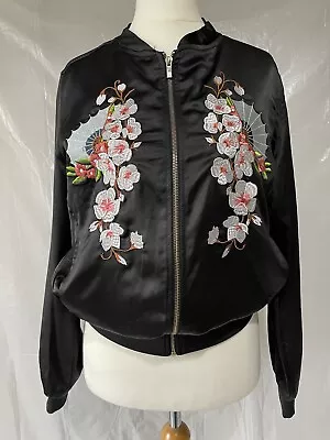 Buy QED London~Ladies /Womens Jacket ~ Casual,Holiday, Floral Front~Size 10~Used • 15£