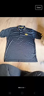 Buy Iowa Hawkeyes Polo T Shirt Black Meduim • 6.49£