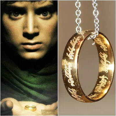 Buy Lord Of The Rings 'The One Ring' Necklace Costume Outfit Cosplay Gandalf Hobbit • 4.45£