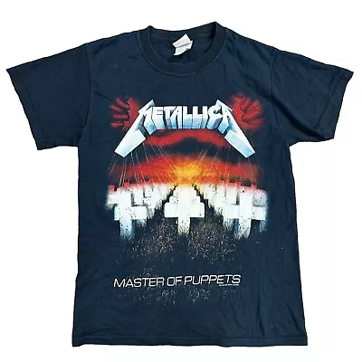 Buy Metallica Master Of Puppets T-Shirt 2002 Graphic Print Y2K Blue Mens Small • 19.99£