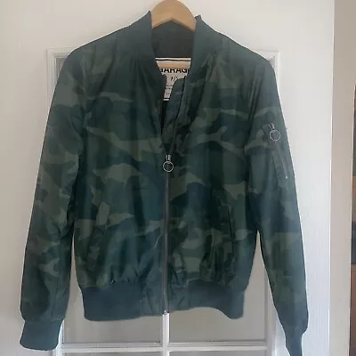Buy Men’s Garage P/s Camouflage Green Bomber Mod Jacket - Size Small  • 19.99£