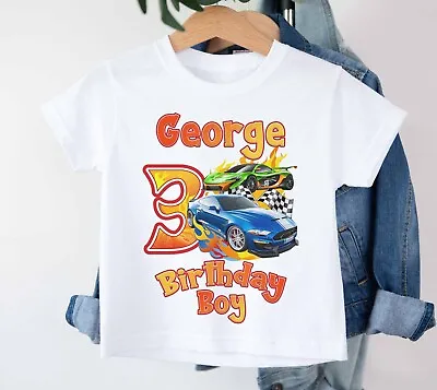 Buy Children's Hot Wheels  Birthday Boy T Shirt * Personalised 100% Cotton • 8.99£