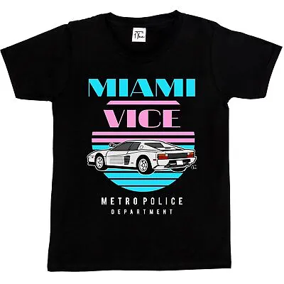 Buy 1Tee Kids Boys Miami Vice Var  T-Shirt • 5.99£