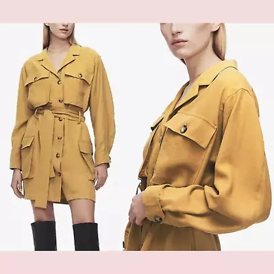 Buy NWT $349 Anine Bing [ XS ] Kaiden Belted Utility Dress In Yellow #G1066 • 119.06£