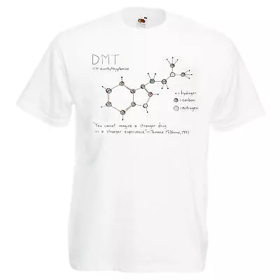 Buy Mens White Dimethyltryptamine DMT Spiritual God Molecule Festival T-Shirt • 12.95£