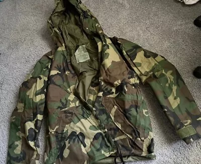 Buy Official US Army Woodland Camo Cold Weather Parka Gore-tex (Large Regular) New • 75.95£