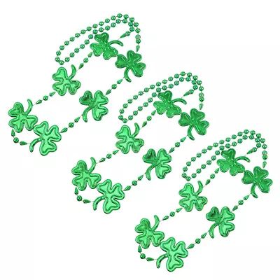 Buy 3 Pcs Shamrock Necklaces Festival Coworker Gift Jewelry • 9.15£