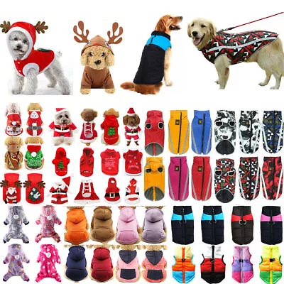 Buy Christmas Pet Cute Dog Hooded Jacket Puppy Winter Sweater Jumper Rain Coat UK  • 9.97£