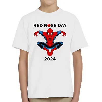 Buy Kids Boys Girls Red Nose Day 2024 T-Shirt Smile Funny School Tee Top RND Charity • 7.99£