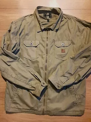 Buy Animal Military Jacket Mens Large L XL Green Khaki Multi Pocket Collar Coat Logo • 29.99£
