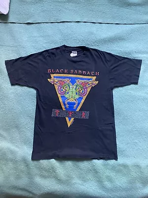 Buy Vintage RARE 1990 Black Sabbath TYR European Tour Tshirt, Single Stitch, Large • 200£
