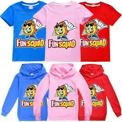 Buy Fun Squad Gaming Kids Hooded Hoodie Summer T-Shirt Cool Fun Games Tee Top Gift • 6.99£
