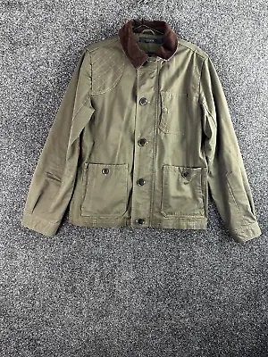 Buy Topman Men Military Jacket Size Medium Khaki Cotton Short Regular Fit Spread Zip • 19.99£