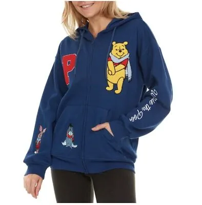 Buy NWT DISNEY Full Zip WINNIE THE POOH Hoodie Sweatshirt W/Character Patch LAST ONE • 23.48£