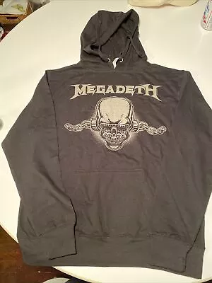 Buy MegaDeth Black Pullover Hoodie Skull Chains Size Medium NWOT!! • 37.79£