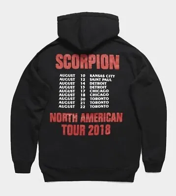 Buy Drake Scorpion 2018 North American Tour Hoodie Black Large L • 47.20£