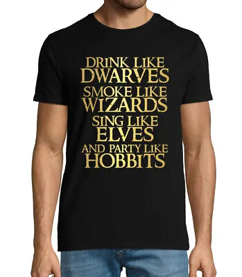 Buy Drink Like Dwarves Lord Of The Rings Men's T-shirt - Funny - Lotr - Hobbit - Fan • 19.99£