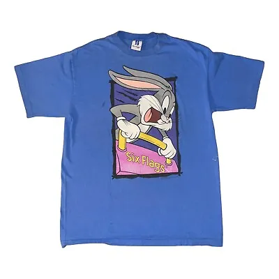 Buy Vintage Six Flags Looney Tunes 1995 T-Shirt Bugs Bunny Single Stitch Large • 19.99£