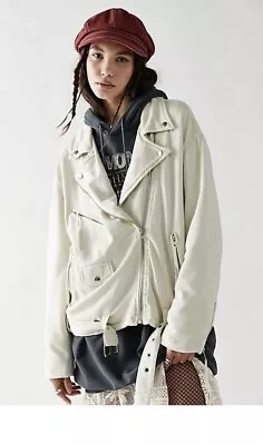 Buy Free People Rebel Rebel Knit Moto Jacket - Size Medium - Sable - RRP $198 BNWOT • 36£