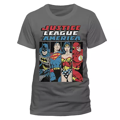 Buy Justice League Comic Line Up T Shirt Official Superman Batman Flash Wonder Woman • 5.99£