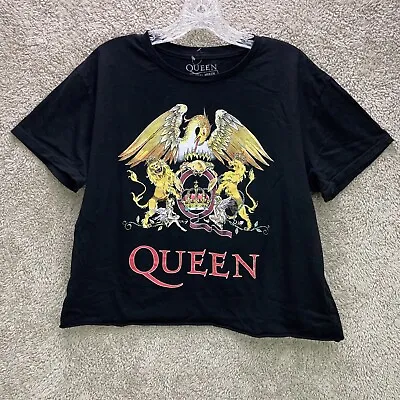Buy Queen Official Merch Womens Crop Shirt Size XL Short Sleeve Black Graphic Shirt  • 18.94£