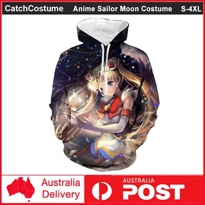 Buy Anime Sailor Moon Hoodie Jumper Tsukino Usagi Hooded 3D Printed Sweatshirt Tops • 22.50£