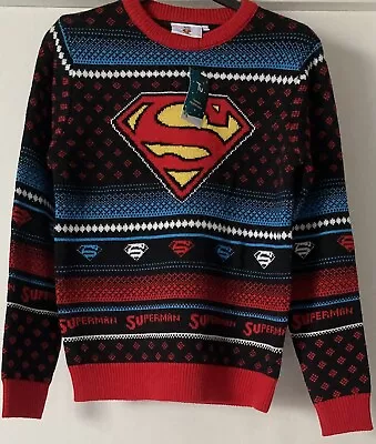 Buy Tu Mens Superman Christmas Festive Xmas Jumper Bnwt S Small New Gift Present • 24.95£