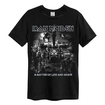 Buy Amplified Iron Maiden Life Or Death Adult Charcoal T-shirt • 22.95£
