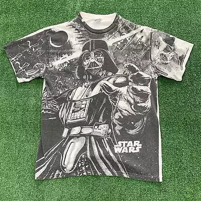 Buy Star Wars T Shirt Mens Large White Graphic Print Darth Vader AOP Mega Print • 18£