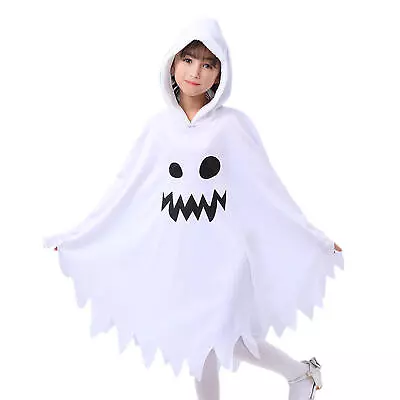 Buy Ghost Cosplay Costume Glow In The Dark Hoodies Cloak Kids Scary Dressup • 12.23£