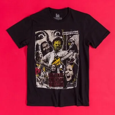 Buy Official Texas Chainsaw Massacre Collage Black T-Shirt : S,M,L • 19.99£