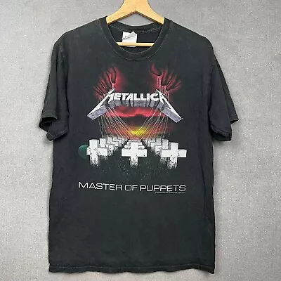 Buy Metallica 2007 Master Of Puppets T Shirt Black Medium HANES Heavyweight Album • 39.99£
