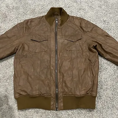 Buy Barneys Light Brown Leather Jacket Men’s Size XL • 17.82£