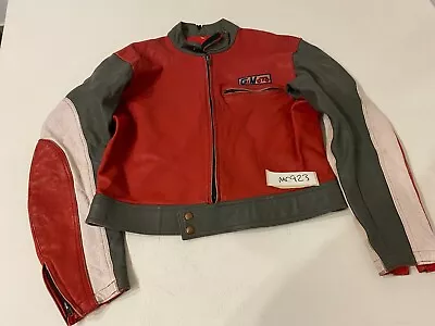 Buy GI MOTO Vintage Red Leather Motorcycle Jacket  Armpit/Armpit 20   (mc923) • 30£