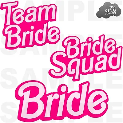 Buy Barbie Themed Iron On T-Shirt Transfers Hen Night Bride To Be Team Squad Fabric • 1.49£