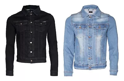 Buy New Mens Denim Jacket Button Cotton Washed Detail Trucker Jeans Jacket • 19.90£